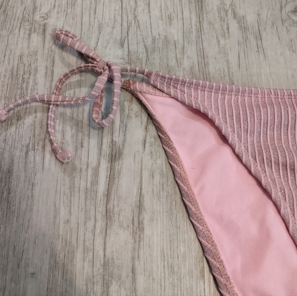 FREE w/Purchase NWT Sparkly Pink Tie Side‎ Cheeky Bikini Bottoms Size XL - Picture 3 of 6